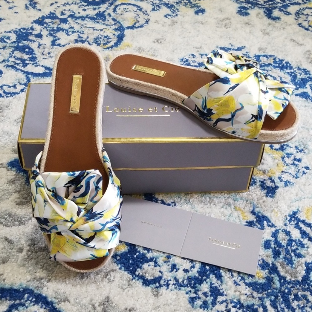 Louise Et Cie Camille Satin Twist Bow Slide Sandal